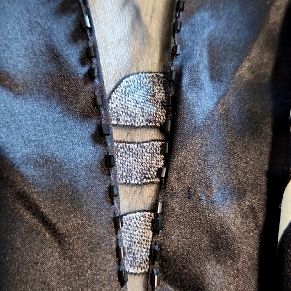 Sheer Black and White Polka Dot Kimono Cardigan - Picture 7 of 12